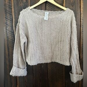 Sadie & sage free people boat neck cropped sweater. Very unique Textured look